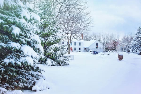home covered in snow
